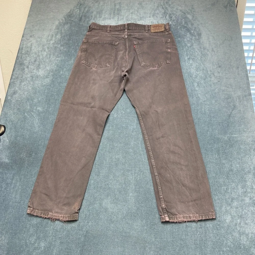 Levi's 505 Jeans Mens 38x30 Gray Denim Cotton Mid Rise Relaxed Fit Straight Leg